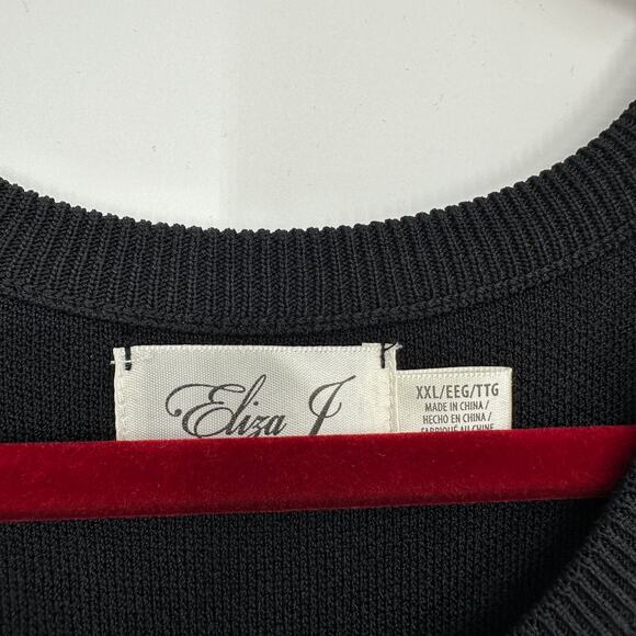 Eliza J Fit and Flare Knit Sweater New Modest Midi Dress in Black Womens XXL - Picture 8 of 13